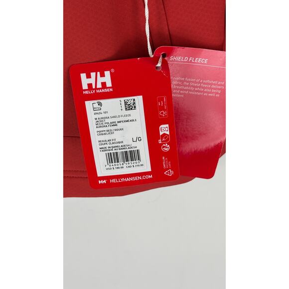 Helly Hanson Aurora Shield Fleece Zip Jacket Poppy Red Womens Size Large New - Picture 7 of 13